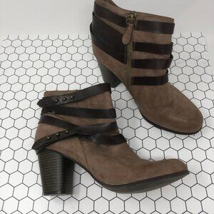 Madden Girl Faux Leather Strappy Ankle Booties 9.5